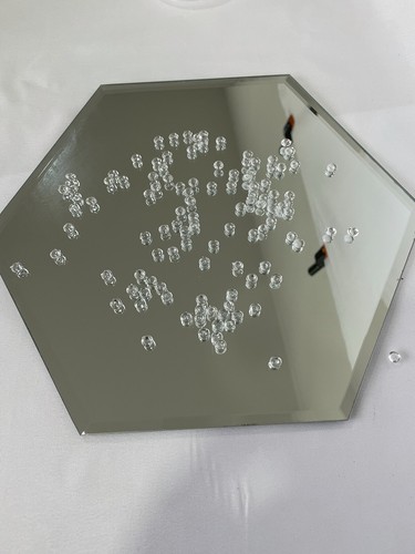 Hexagonal mirror candle plate - hexagonal,