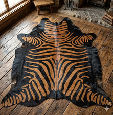 Real Cowhide Rug Zebra Printed