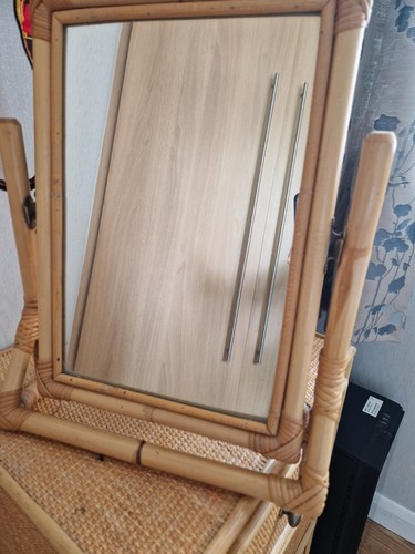 Vintage bamboo dressing table - vintage,