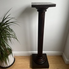 Vintage French  Wooden  Fluted Stem Plant Stand Jardiniere Torchere