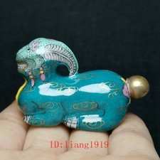 2.4 Inch Mark Chinese Porcelain Painting Unicorn Statue Snuff Bottle Collection