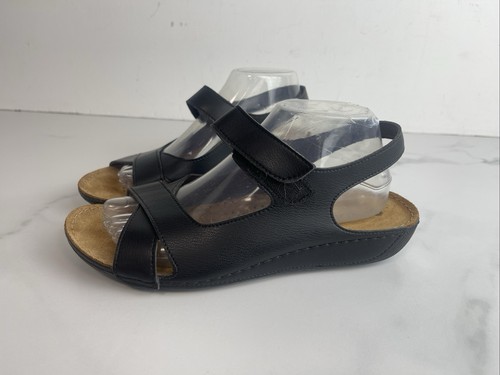 Pavers black wedge sandals - black,