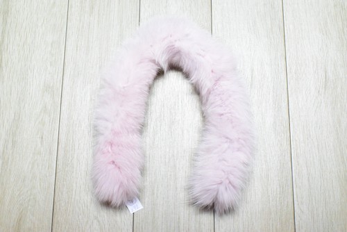 Handmade pink fox fur hood - pink,