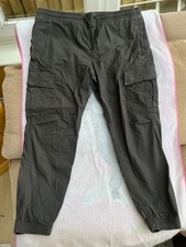 Next Mens Steel Grey Cargo Trousers Size 38 Inch Waist Worn Once In Great Cond