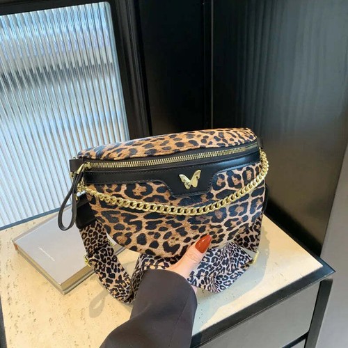 Leopard print hip - bag, shoulder