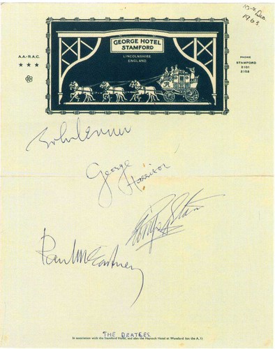 The beatles signed hotel - signed,