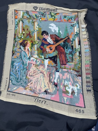 Vintage completed needlepoint - vintage,