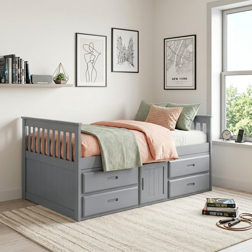3ft captains cabin bed - cabin, grey
