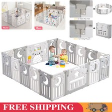 10 18 Panel Baby Playpen Foldable Kids Safety Activity Center Children's Fence