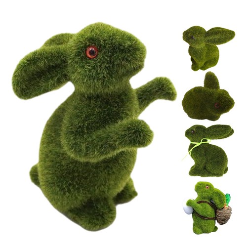 Resin flocking bunny - resin,