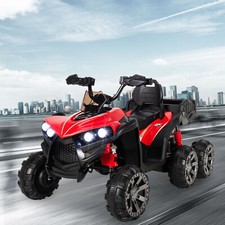 12V Kids Battery-Powered Ride-On Toy 6 Wheels ATV Quad Electric Vehicle Gift