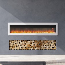 Media Electric Fireplace 50Inch Wall Recessed Inset Fire Place Freestanding Legs
