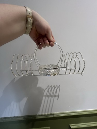 Vintage silver plated toast - silver,
