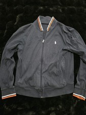 Ralph Lauren Men’s Full Zip Track Jacket Navy Orange Stripe Detail Size M Autumn