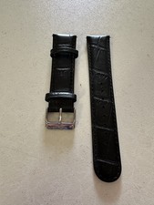 Black Leather Men’s Watch Strap Invicta 22 mm Sprung Pins