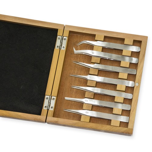 Tweezers set wood - , box