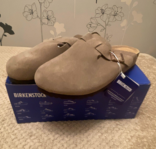 Birkenstock boston beige suede - birkenstock,