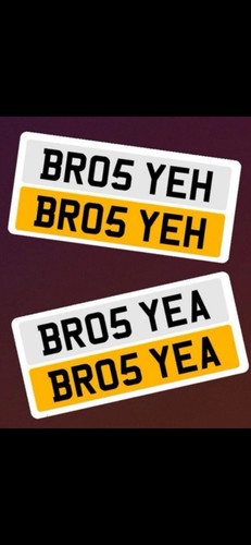 Cherished number plate - number, bro
