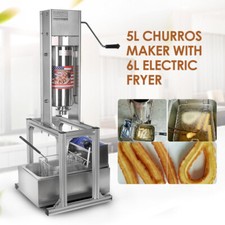 220V 5L Commercial Electric Vertical Spanish Donut Churros Fryer Maker Machine 