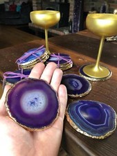 Purple Agate 24ct Gold Edge