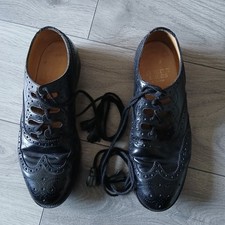 Thistle Shoes Of Scotland Ghillie Brogues Size UK9 Black Leather