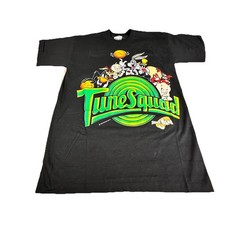 Space Jam Tune Squad T-Shirt Looney Tunes Movie 1996 Black Adult M single stitch