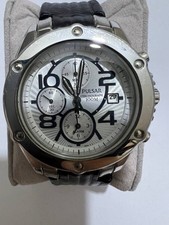 Pulsar Watch Chronograph 100M Silver Dial Date Alarm Stainless Steel