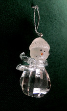 Unbranded acrylic clear frosted snowman Christmas tree hanging decor 2.5"