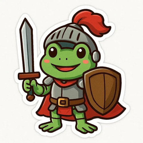 Sticker frog knight - x,