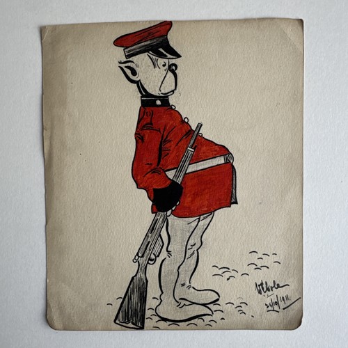 Vintage military cartoon - vintage,