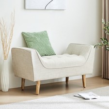 Chenille Fabric Bedroom Chaise Longue Window Seat Bed End Sofa Bench Chair Seat