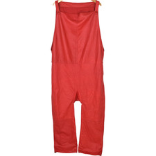 Red Faux Leather Dungarees