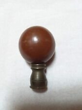 Vintage Aladdin Lamp Finial Brown Ball Screw On Lamp Part