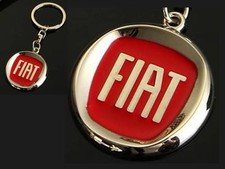 FIAT Red Logo Punto Panda 500 Bravo Metal Keyring key chain with Gift Pouch