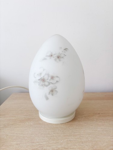 Floral glass egg lamp rare - glass,