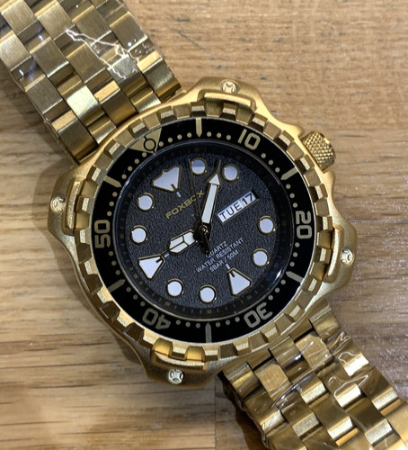 Dive style watch gold colour - gold,
