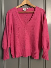 Scamp and Dude V Neck Knitted Jumper Hot Pink  Size 14 Good Condition