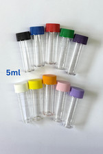 5ml plastic test tubes vials sample container powder craft bead with screw caps