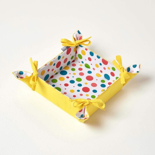Reversible cotton bread basket - cotton,