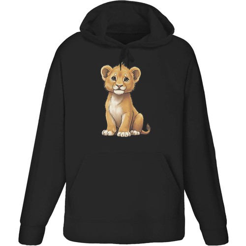 Cute lion cub adult hoodie - lion, /