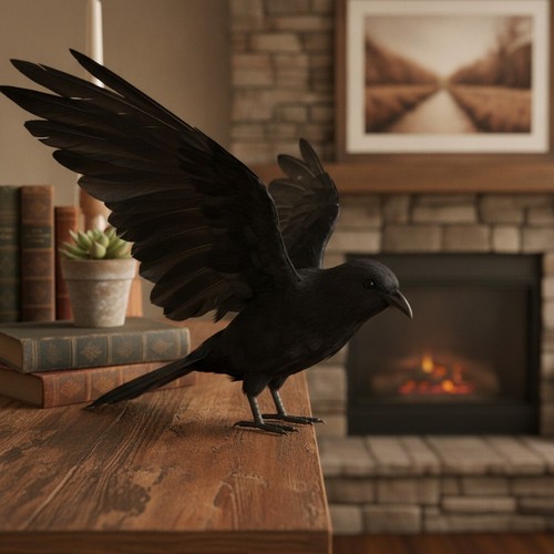15cm feathered raven - 15cm,
