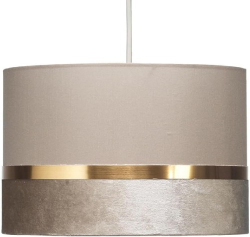 Beige velvet fabric drum - beige, &