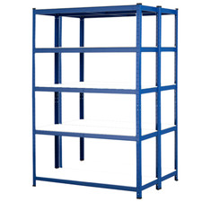 2 x Heavy Duty Steel Shelving Units Garage Racking 275kg UDL Melamine Shelves