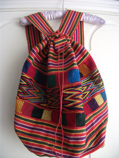 Indian Multicolour Vibrant Cotton Canvas Vintage 1990's Hippy/Boho look Backpack