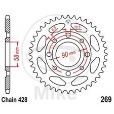 CROWN 38 TEETH 428 BLACK