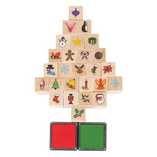 Wooden ink stamp set - wooden,