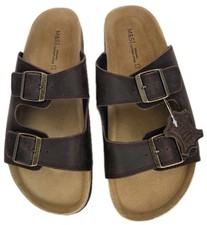 M&S Mens Sandals Brown Leather