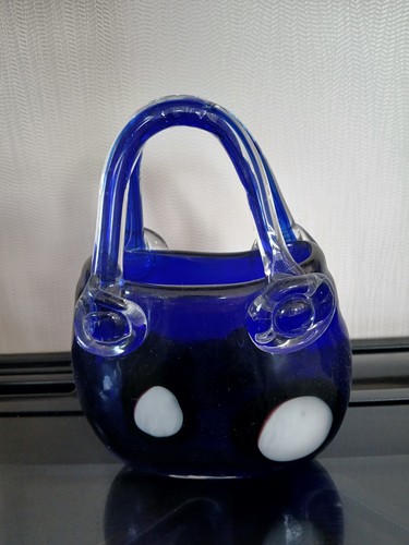 Small glass handbag vase - handbag,
