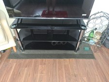 Glass TV stand/corner Unit - Black - W70cm X H40cm X D35cm