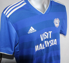 Cardiff City Home Shirt 2018/2019 Adidas Football Jersey Size M Blue Used